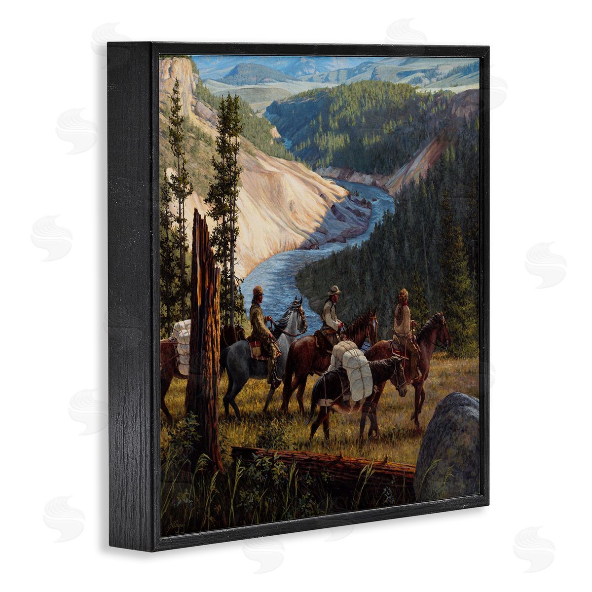 Joe Velazquez Yellowstone Equestrian Landscape Black Framed Glicee Wall Art Print