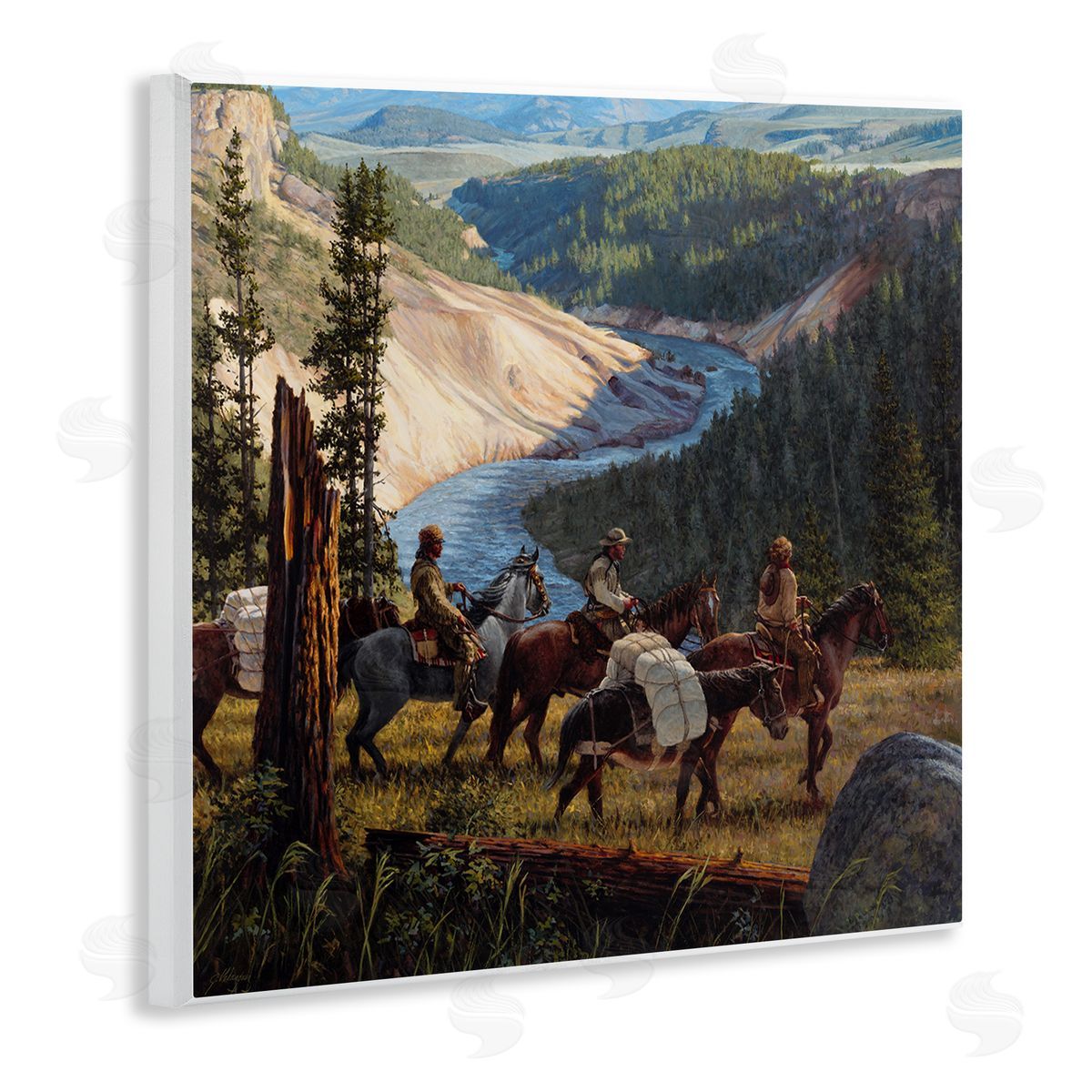Joe Velazquez Yellowstone Equestrian Landscape Wooden Wall Plaque Art Print