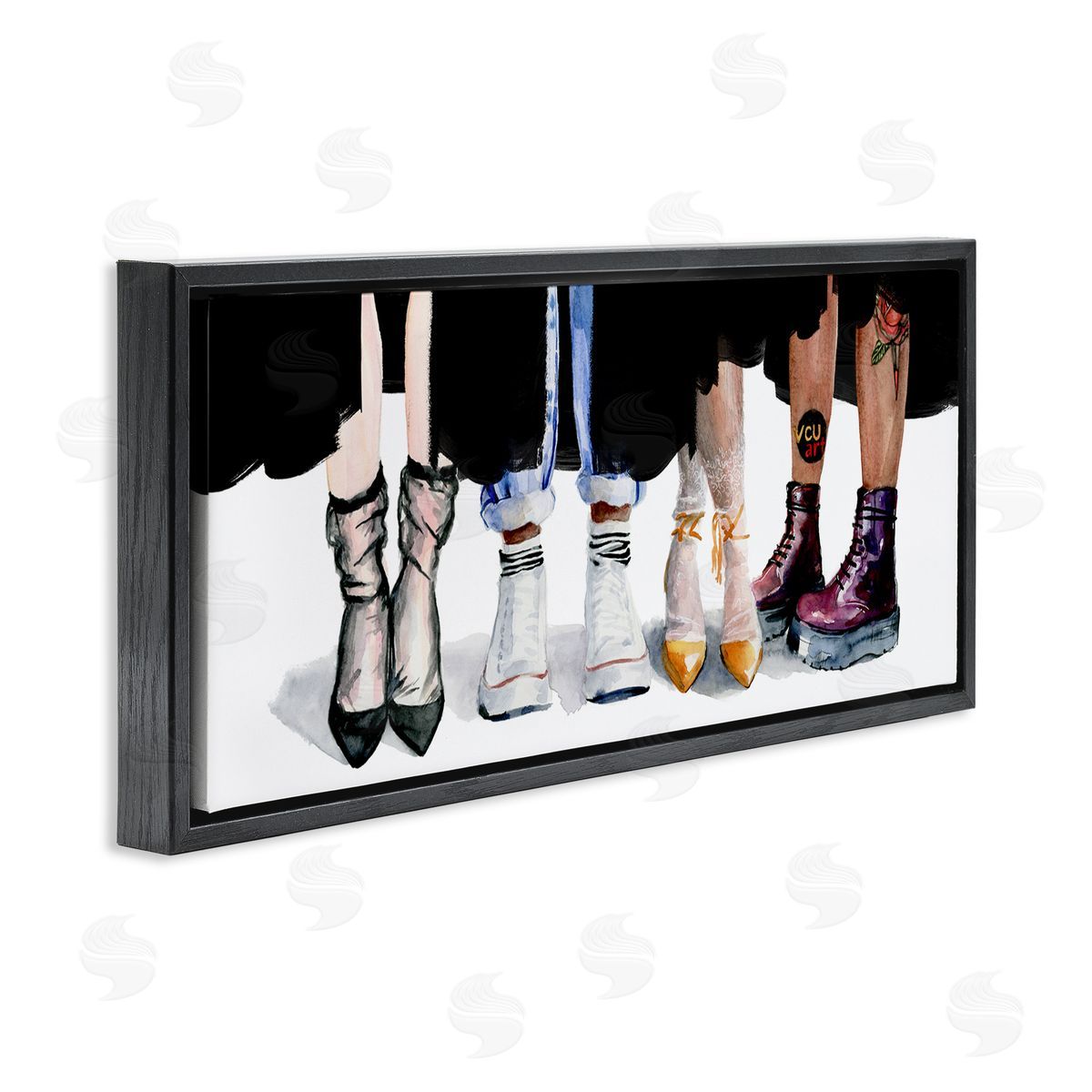Jennifer Paxton Parker Trendy Fashion Shoes People Black Floating Frame Canvas Wall Art Print