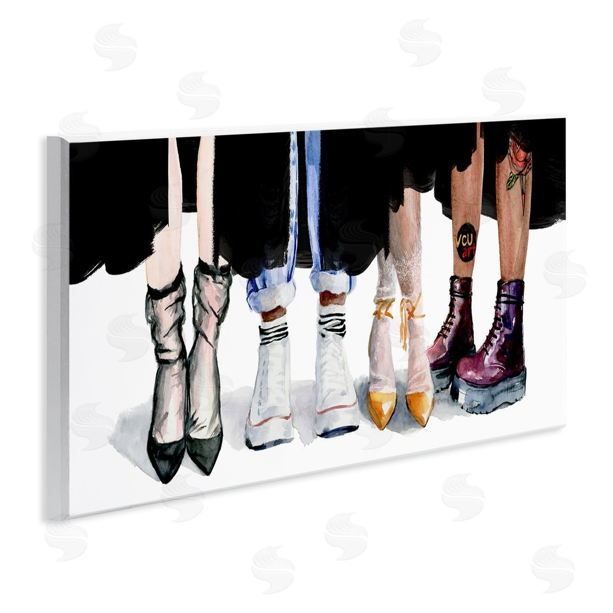 Jennifer Paxton Parker Trendy Fashion Shoes People Wooden Wall Plaque Art Print