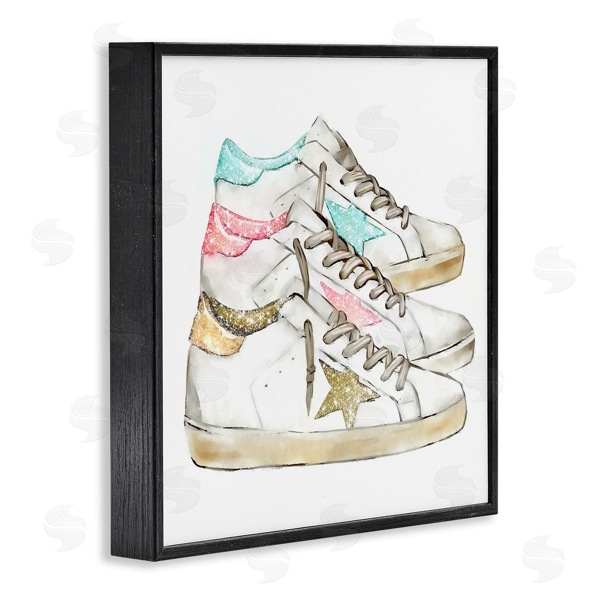 Ziwei Li Pastel Glam Fashion Sneakers Black Framed Glicee Wall Art Print