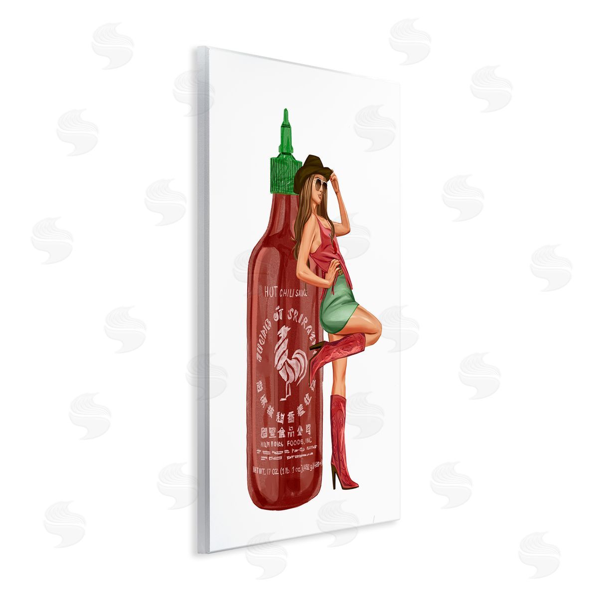 Southern Girl Hot Sauce Bottle Wood Plaque Wall Art, Home Decor by Ziwei Li