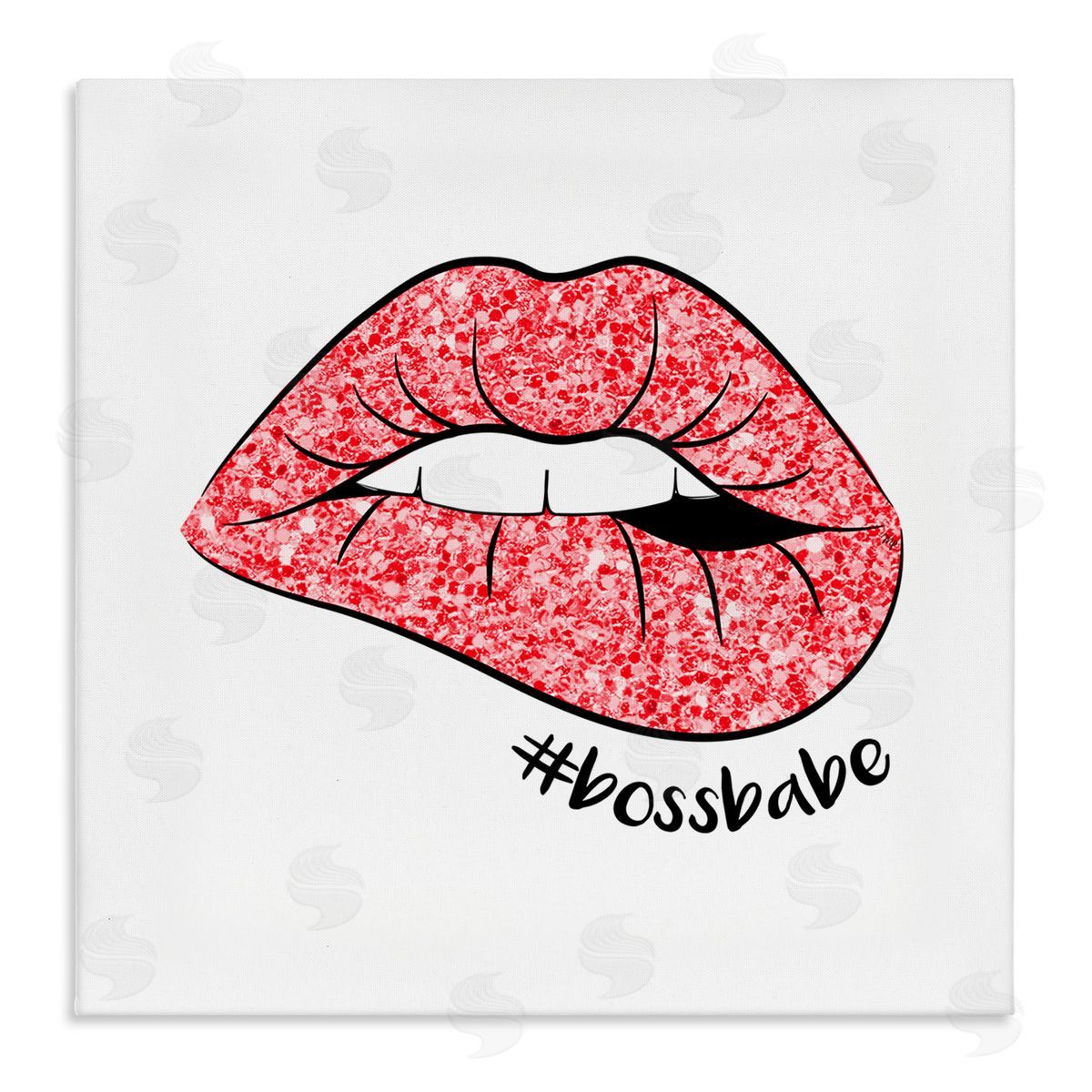 Martina Pavlova Hashtag Bossbabe Glam Lips Stretched Canvas Wall Art Print