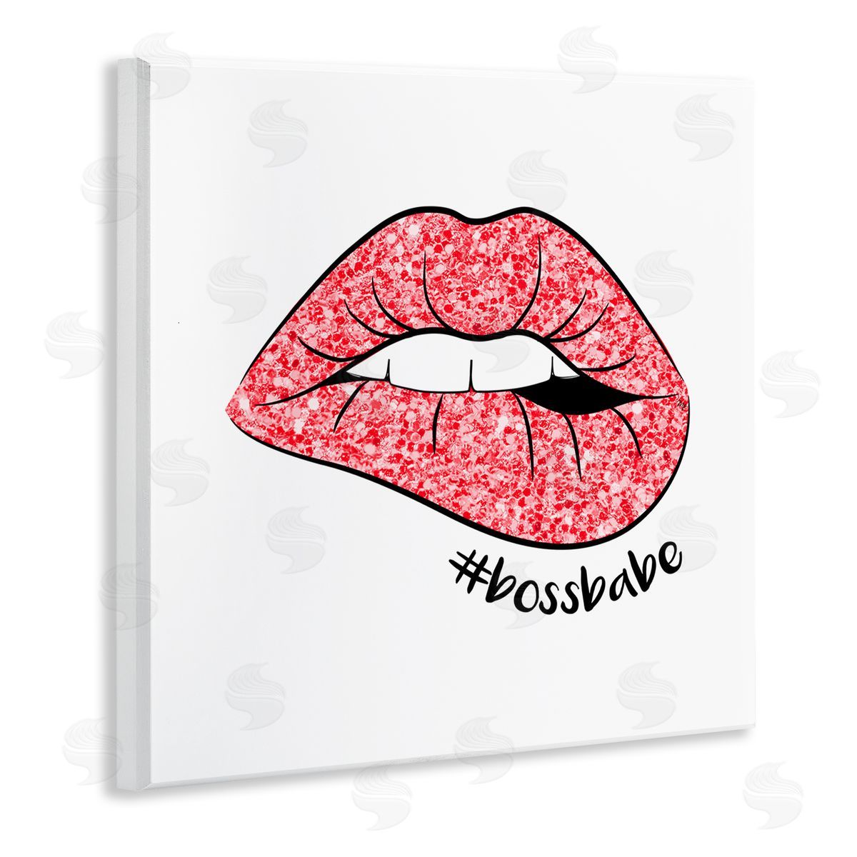 Martina Pavlova Hashtag Bossbabe Glam Lips Wooden Wall Plaque Art Print