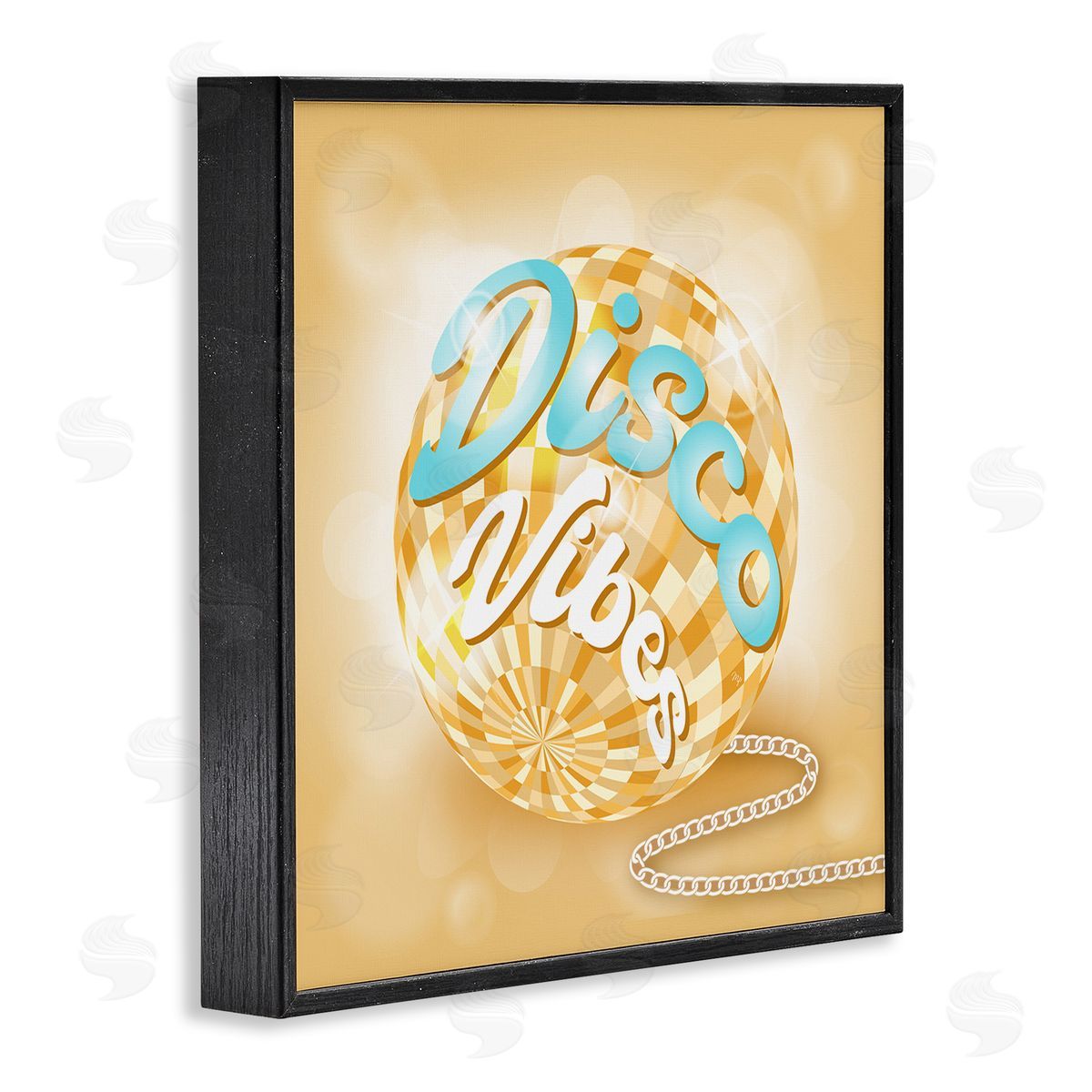 Martina Pavlova Disco Vibes Yellow & Blue Phrase Black Framed Glicee Wall Art Print