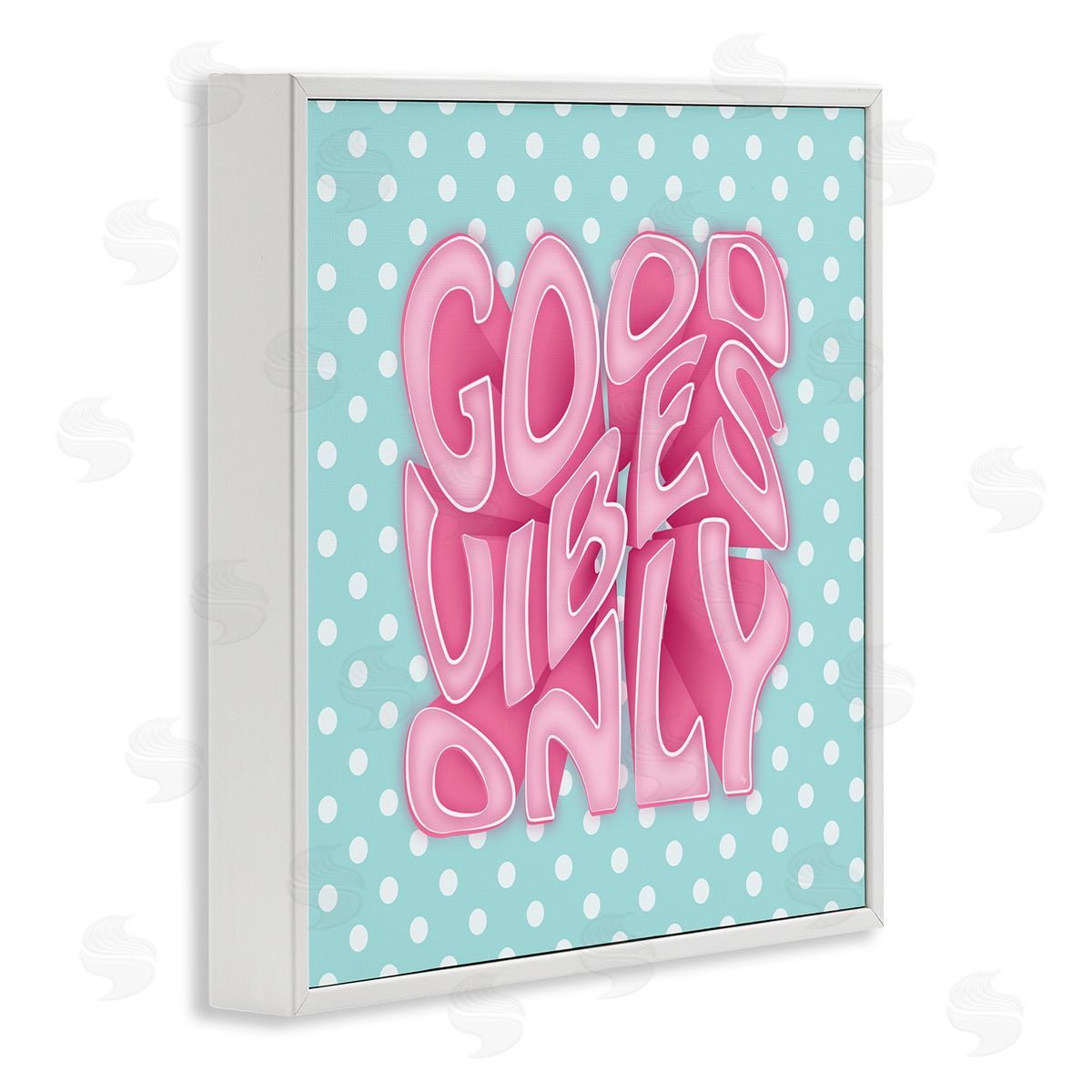 Martina Pavlova Good Vibes Only Pink & Blue Retro White Framed Glicee Wall Art Print