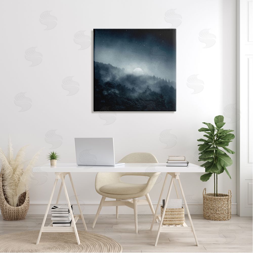 Dirk Wustenhagen Foggy Full Moon Night Sky Canvas Wall Art in Room