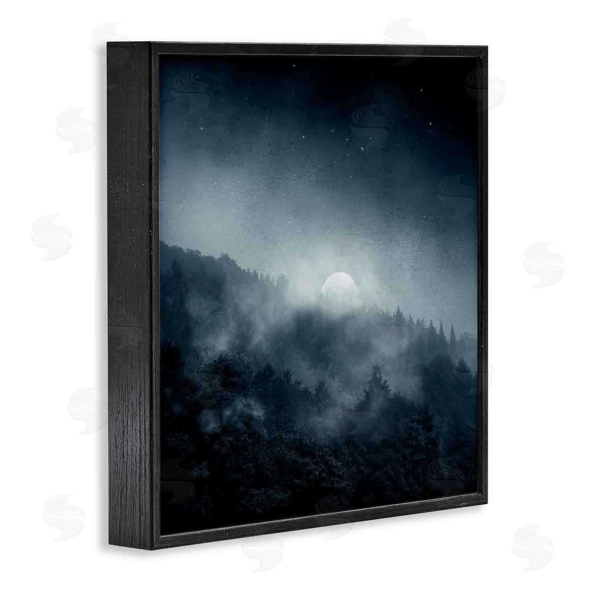 Dirk Wustenhagen Foggy Full Moon Night Sky Black Framed Glicee Wall Art Print