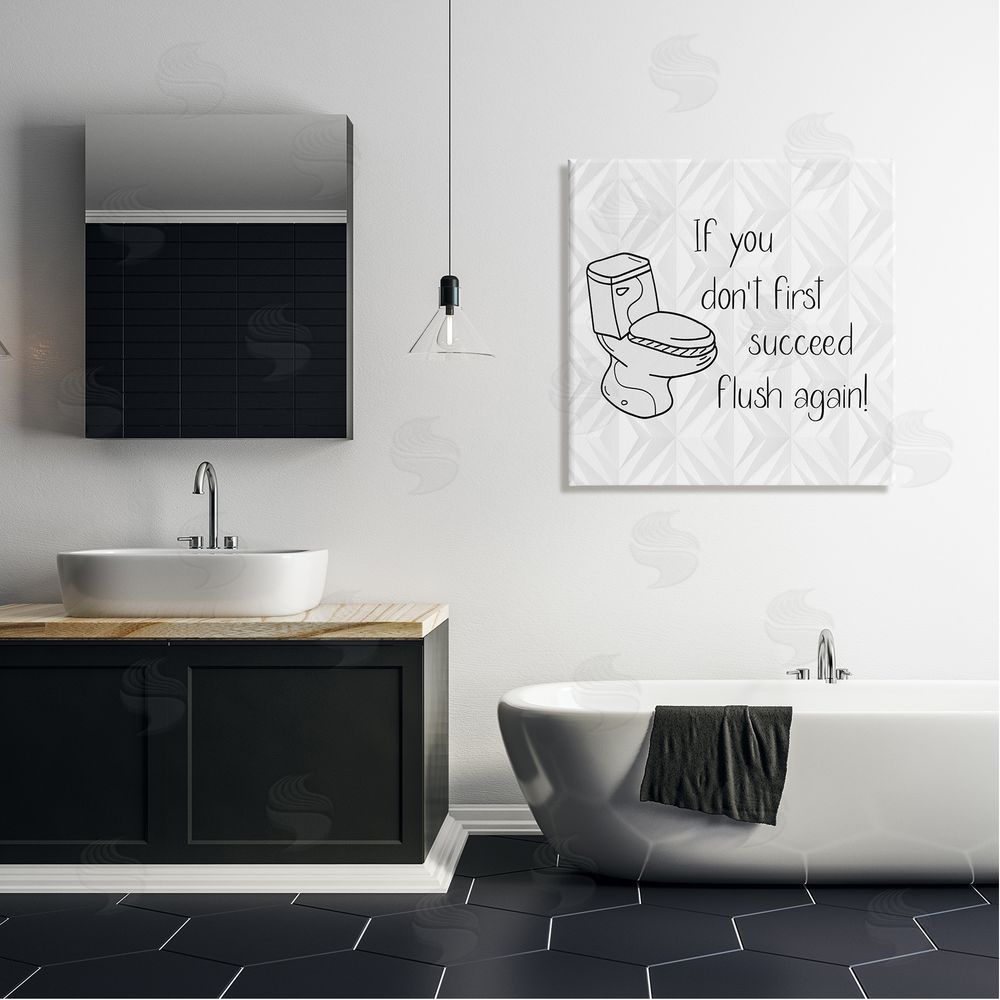 Susan Jill If You Don't Succeed Funny Bathroom Canvas Wall Art in Room