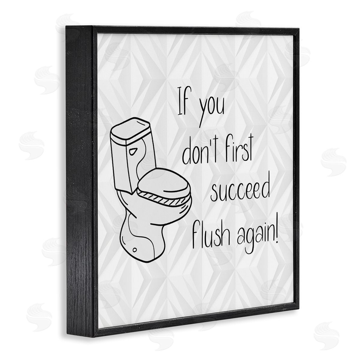 Susan Jill If You Don't Succeed Funny Bathroom Black Framed Glicee Wall Art Print
