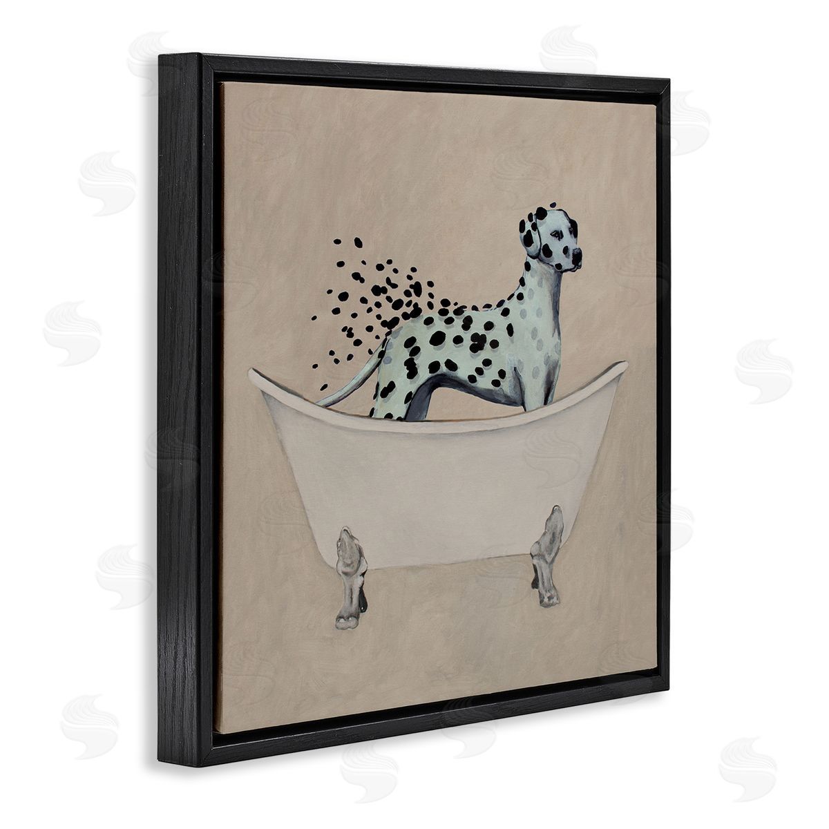 Coco de Paris Dalmatian Spots Washing Away Black Floating Frame Canvas Wall Art Print