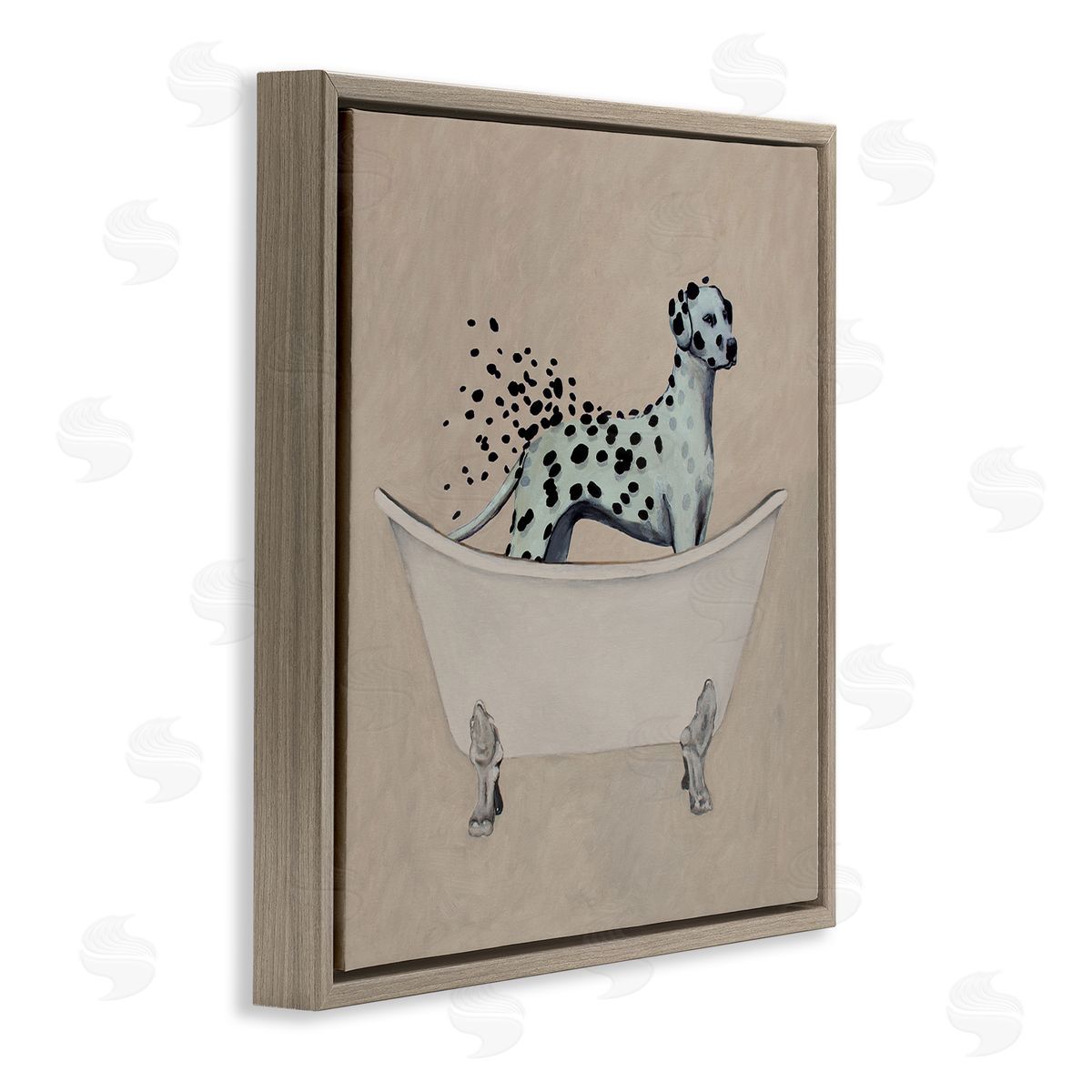 Coco de Paris Dalmatian Spots Washing Away Brown Floating Frame Canvas Wall Art Print