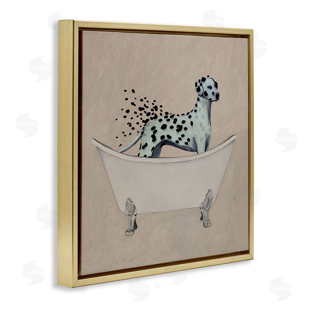 Coco de Paris Dalmatian Spots Washing Away Gold Floating Frame Canvas Wall Art Print