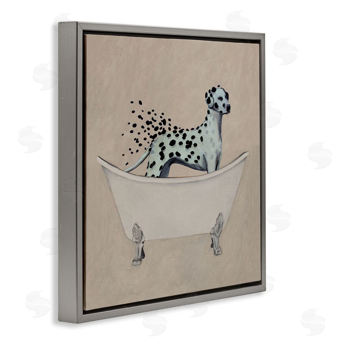 Coco de Paris Dalmatian Spots Washing Away Gray Floating Frame Canvas Wall Art Print