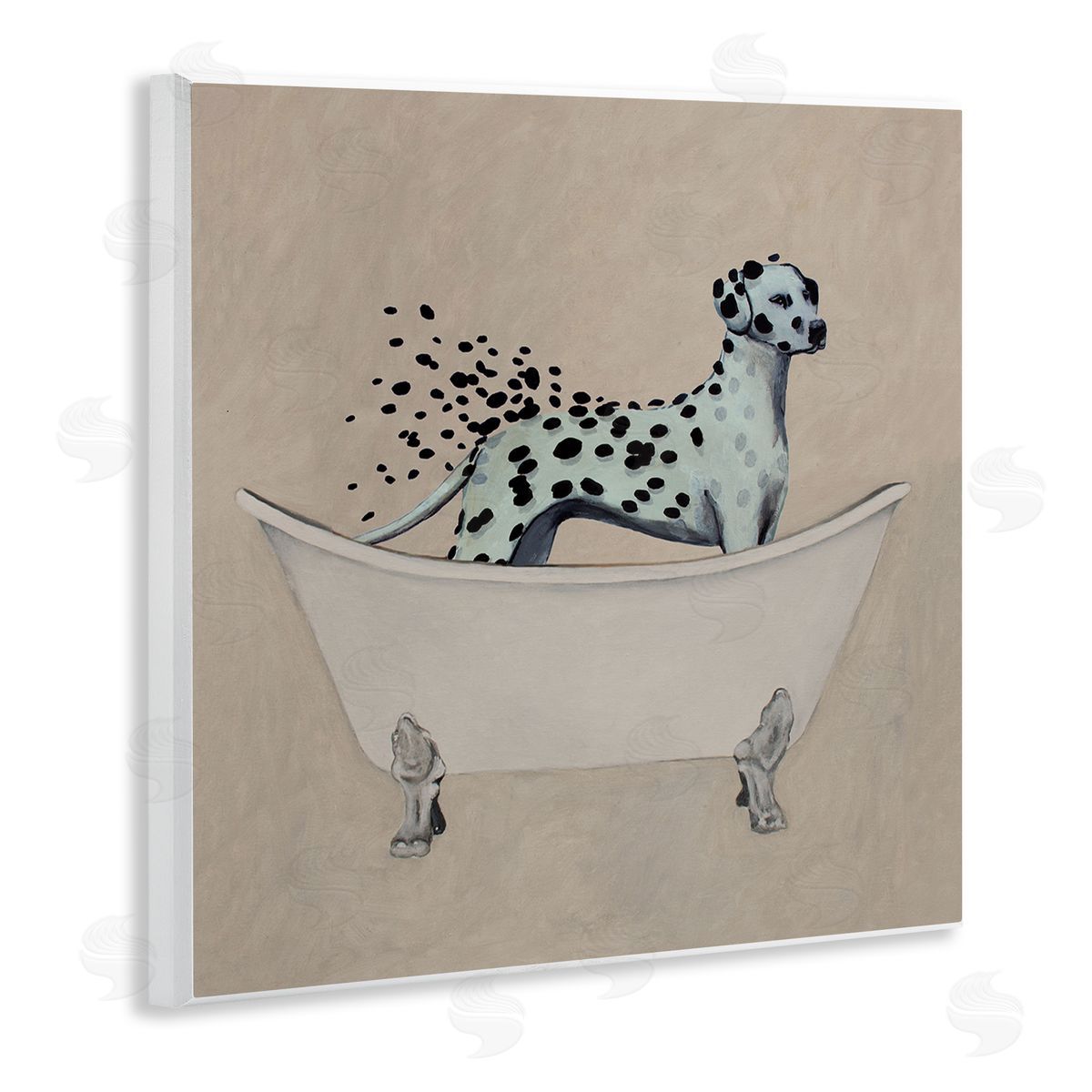 Coco de Paris Dalmatian Spots Washing Away Wooden Wall Plaque Art Print