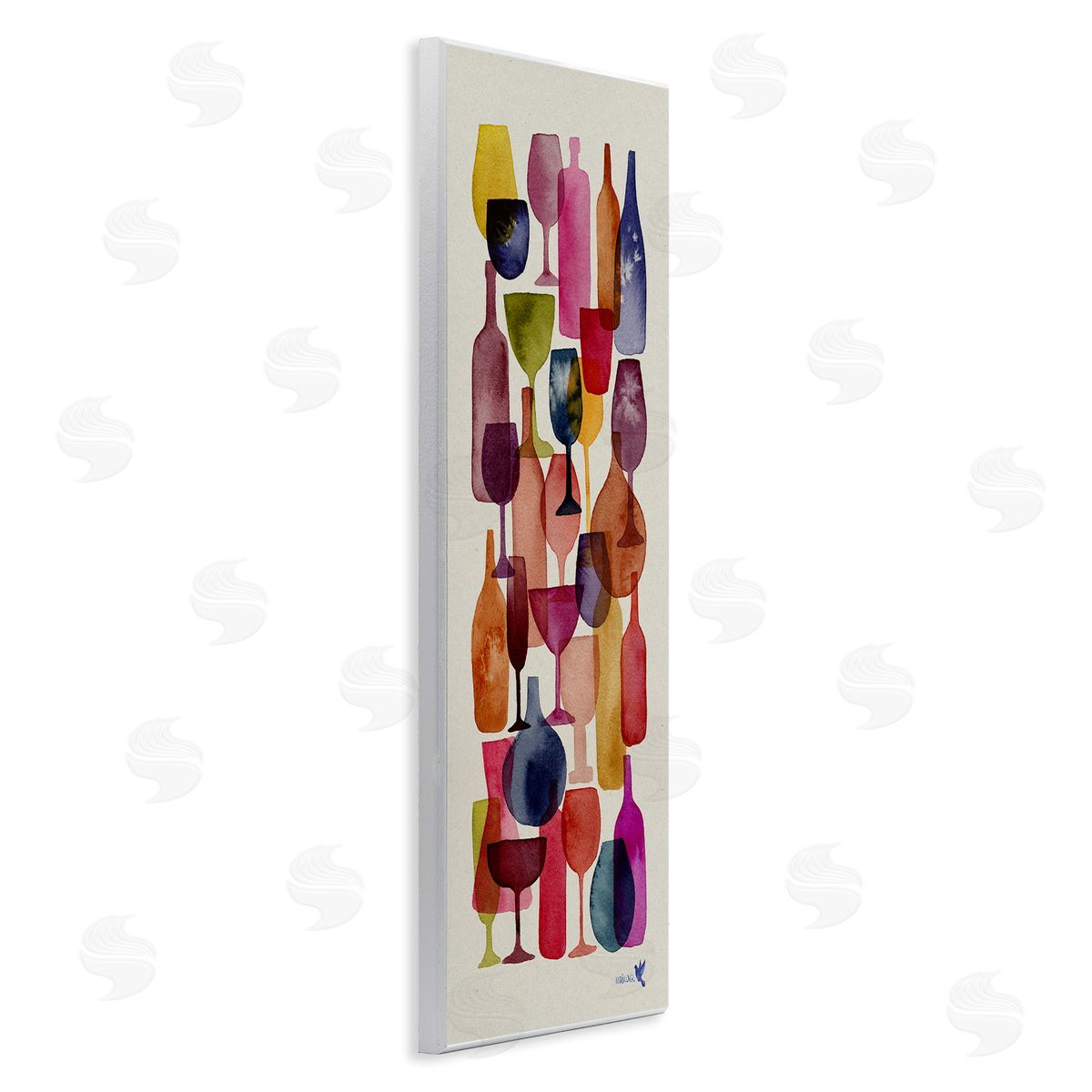 Layered Wine Glasses Painting Wood Plaque Wall Art, Home Decor by Maria Over