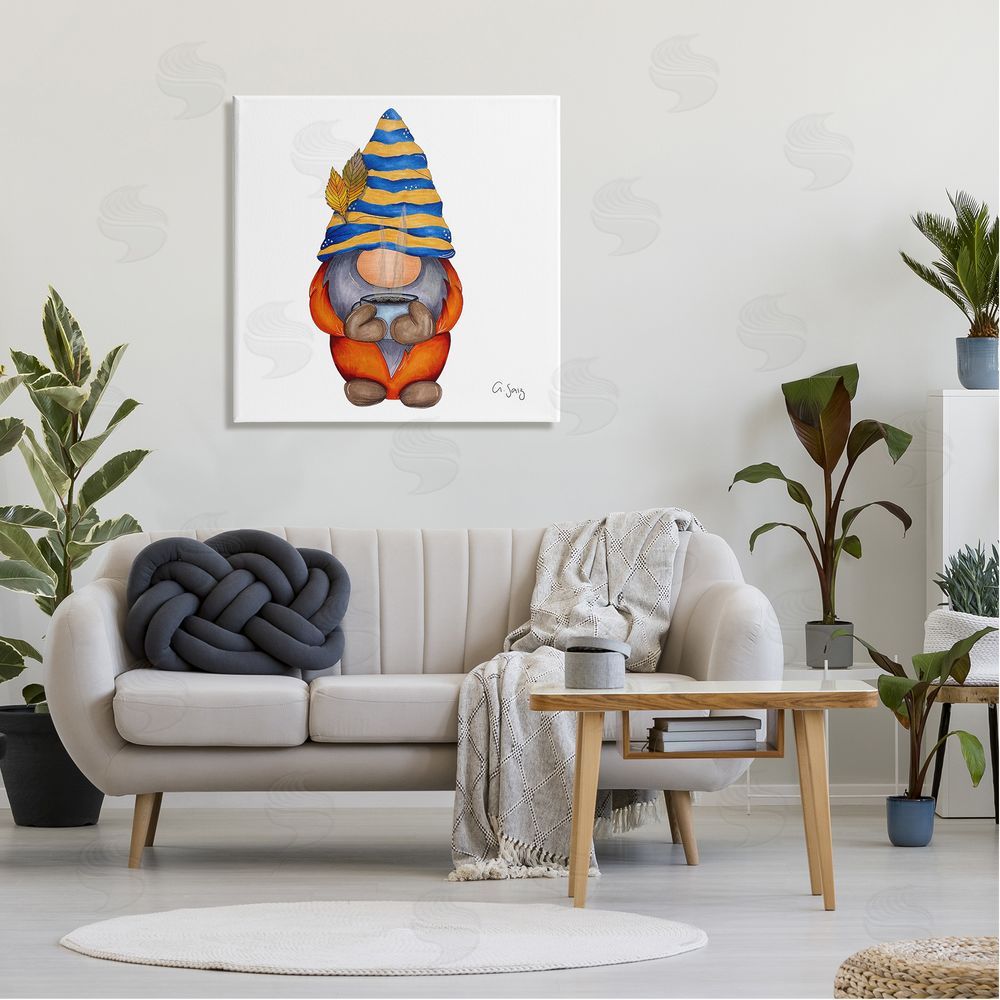 Ale Saiz Studio Gnome Steaming Coffee Cup Drink Canvas Wall Art in Room