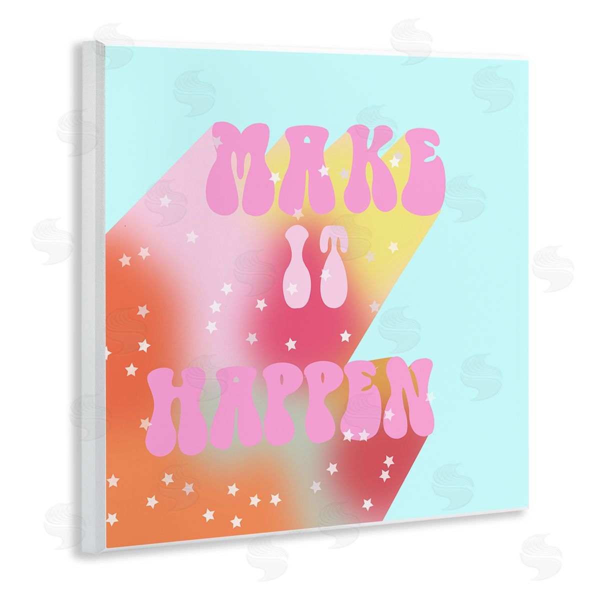 Ashley Singleton Make It Happen Groovy Stars Wooden Wall Plaque Art Print