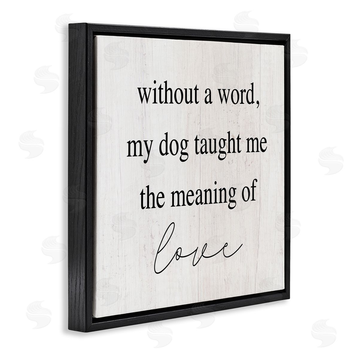 Stupell Studio Meaning Of Love Dog Pet Phrase Black Floating Frame Canvas Wall Art Print