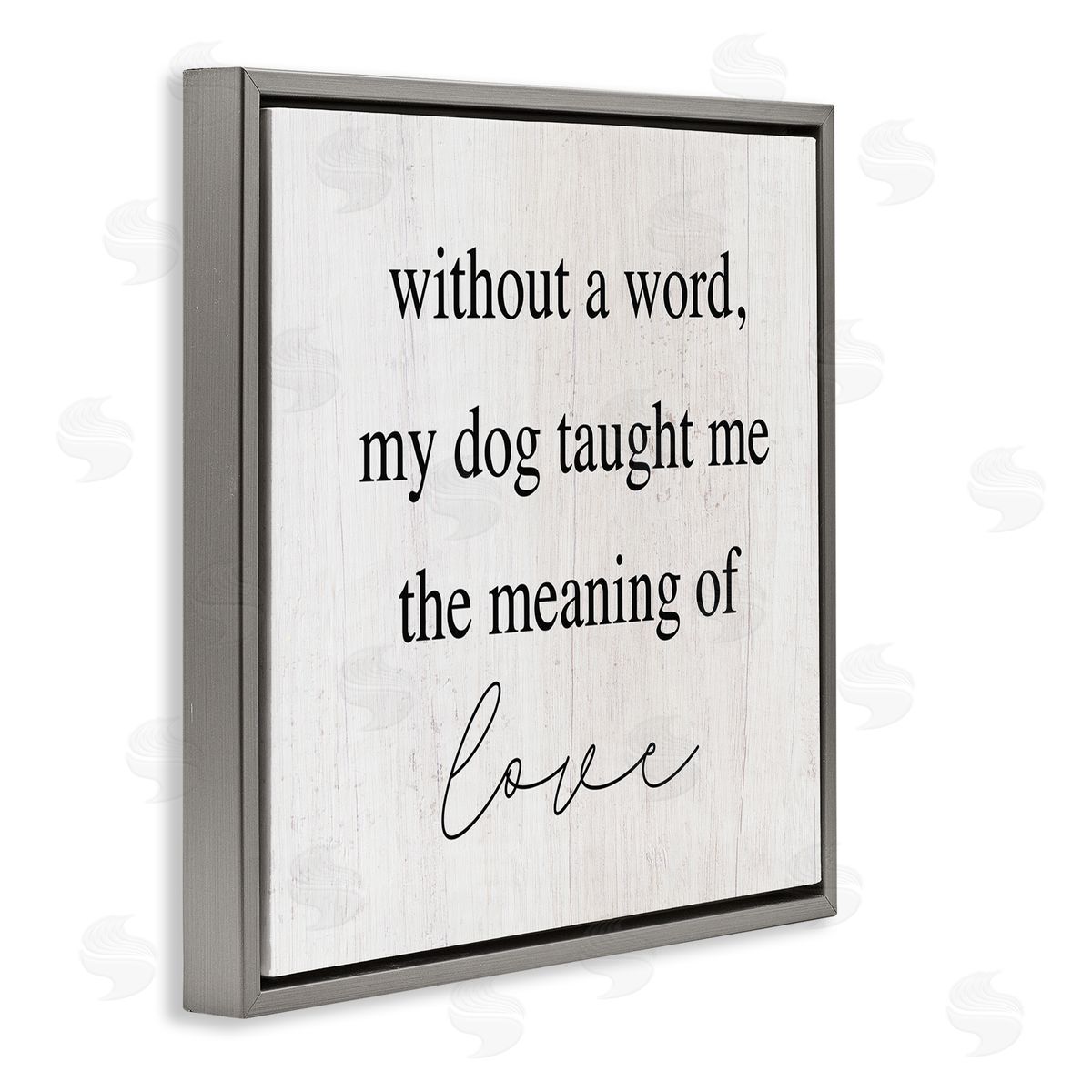Stupell Studio Meaning Of Love Dog Pet Phrase Gray Floating Frame Canvas Wall Art Print