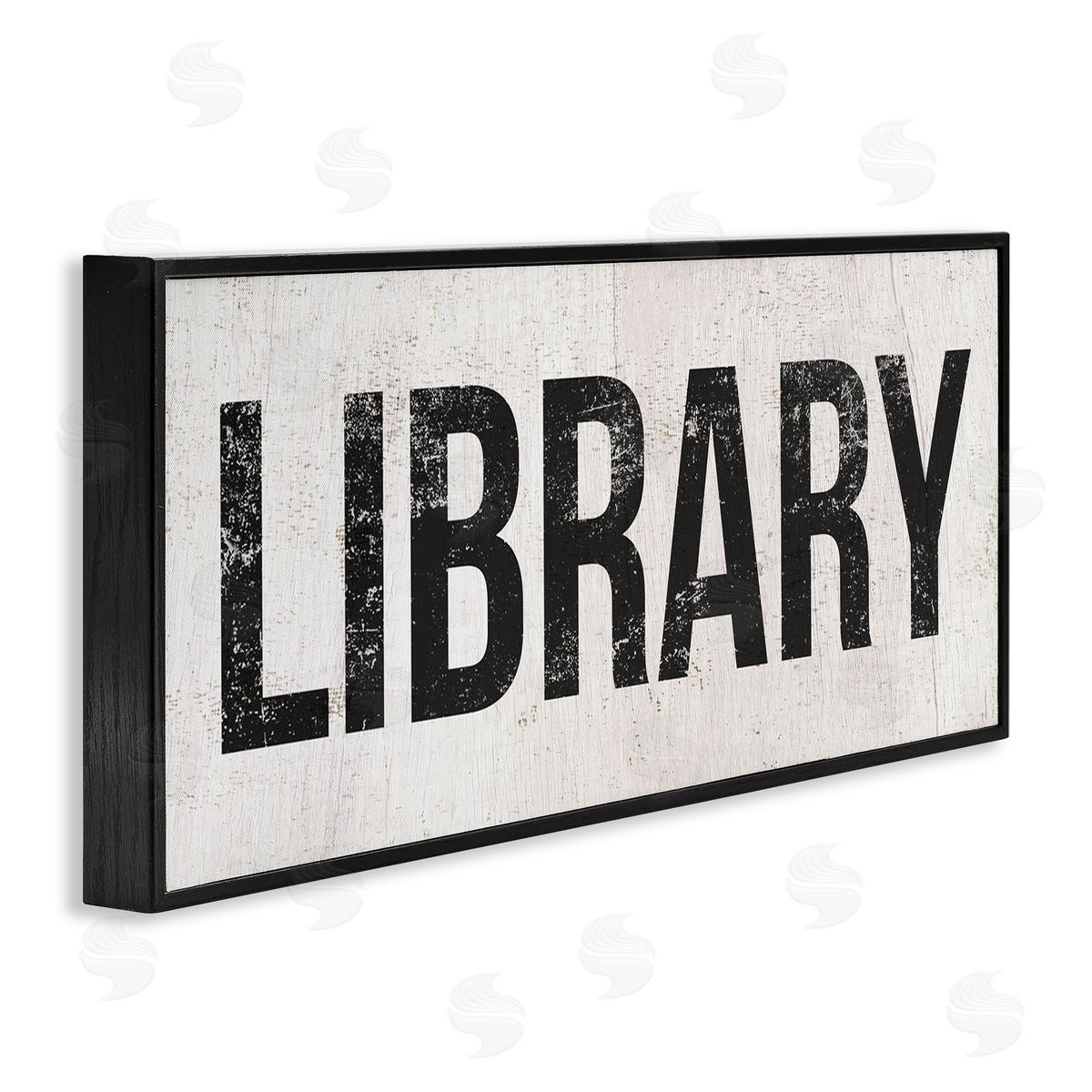 Stupell Studio Library Rustic Weathered Phrase Black Framed Glicee Wall Art Print