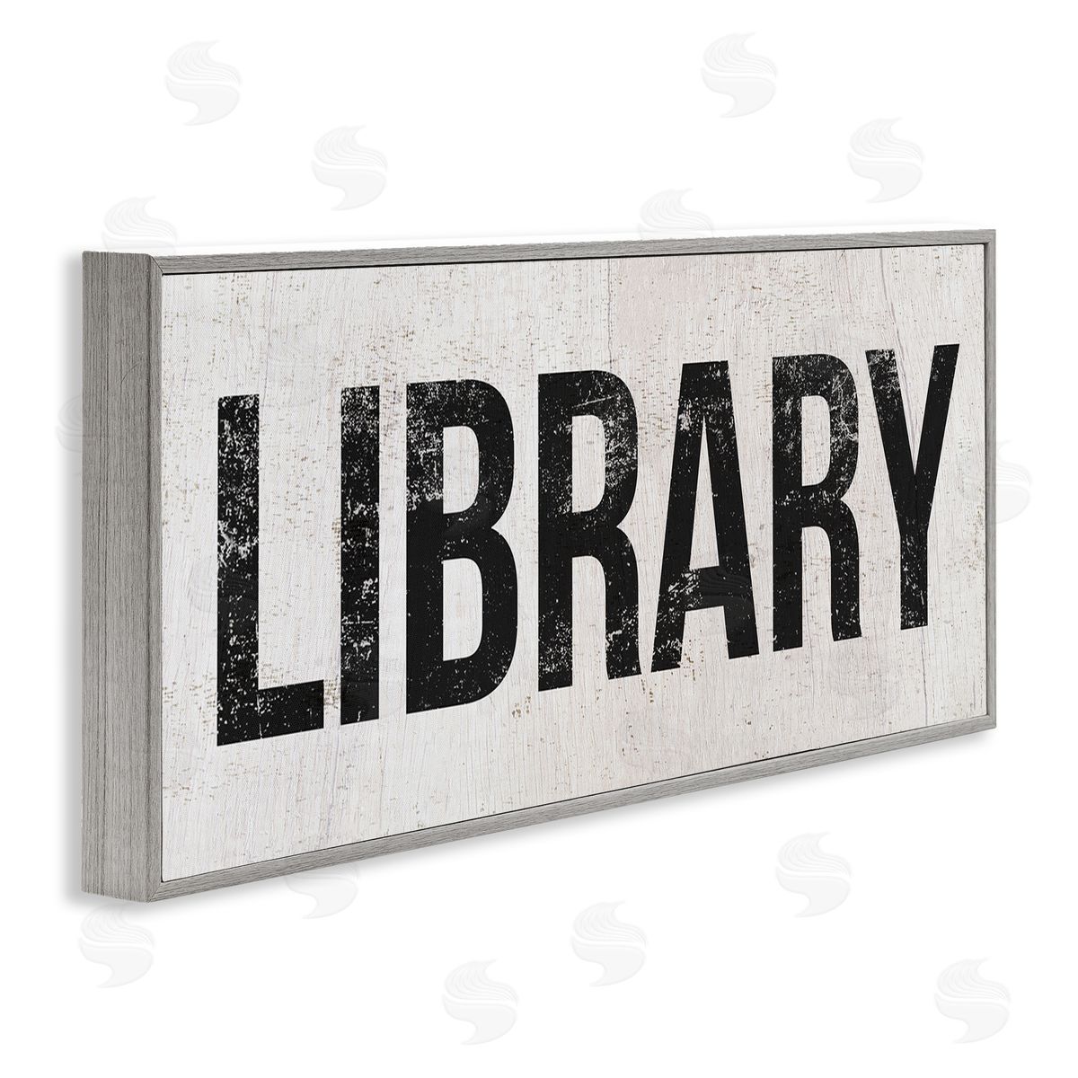 Stupell Studio Library Rustic Weathered Phrase Gray Framed Glicee Wall Art Print