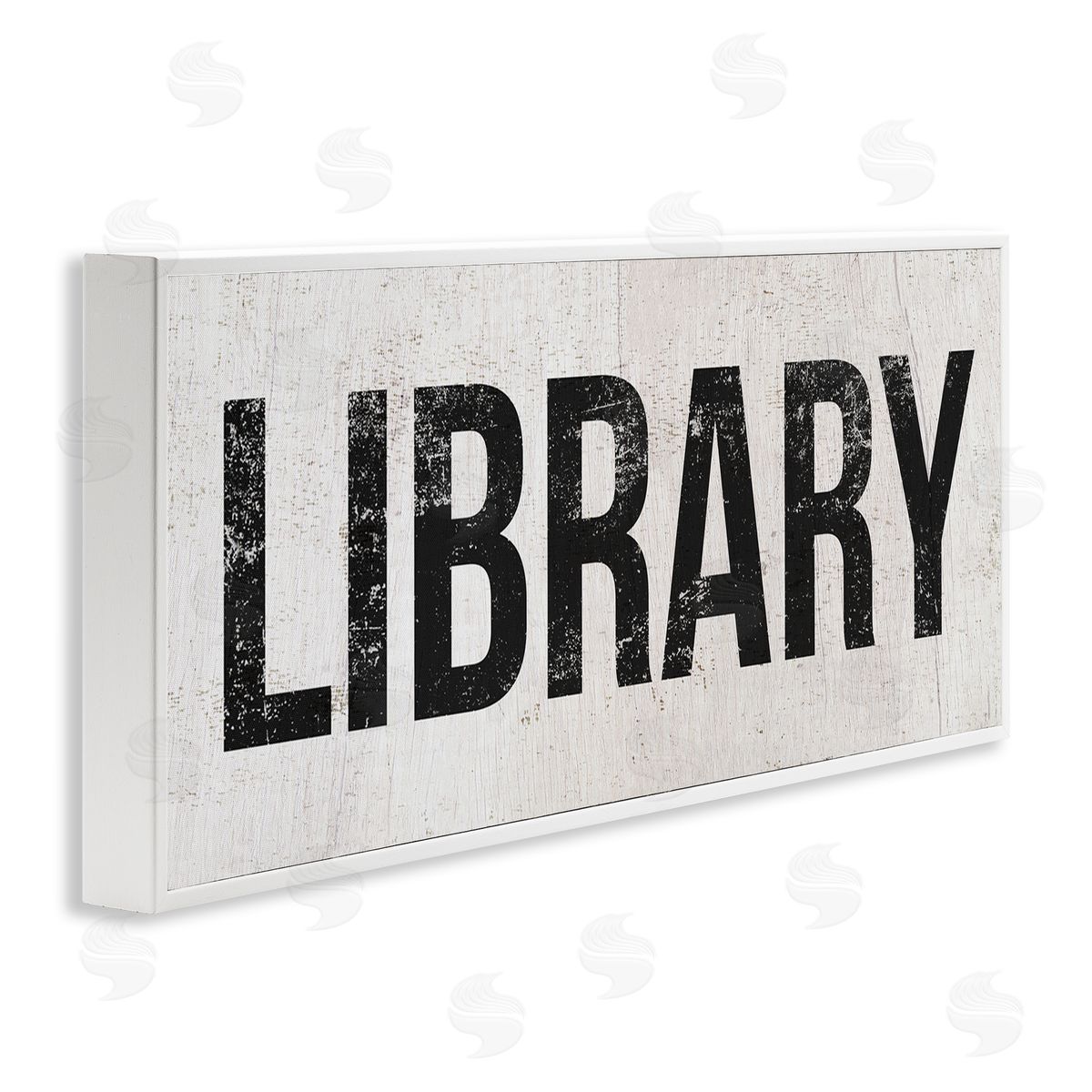 Stupell Studio Library Rustic Weathered Phrase White Framed Glicee Wall Art Print