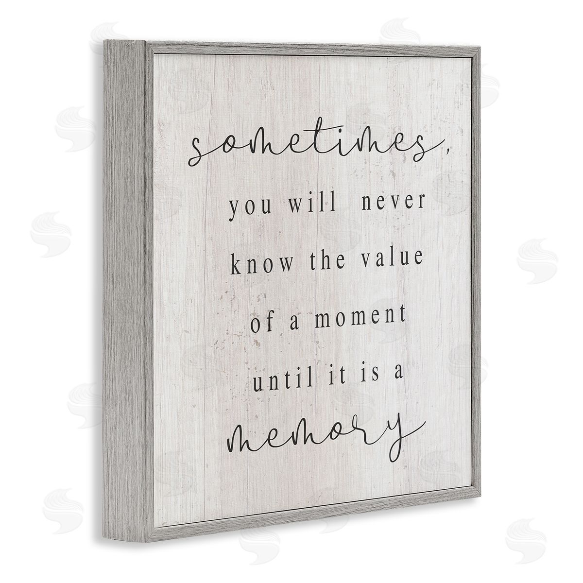 Stupell Studio Value Of A Moment Inspirational Gray Framed Glicee Wall Art Print
