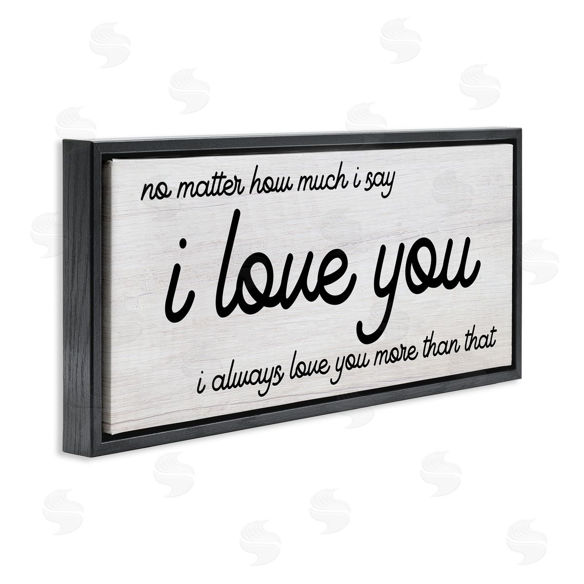 Stupell Studio I Love You More Romantic Black Floating Frame Canvas Wall Art Print