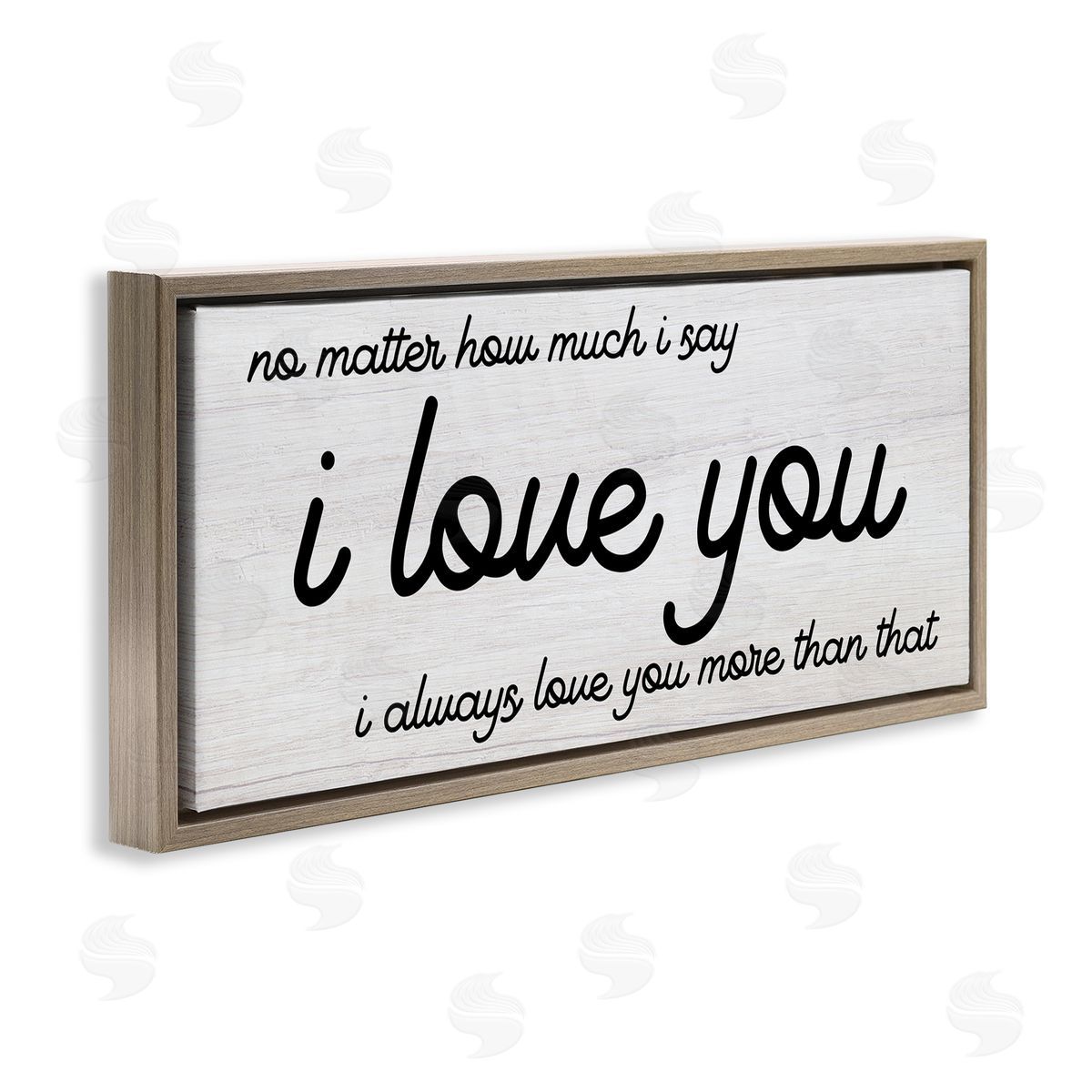 Stupell Studio I Love You More Romantic Brown Floating Frame Canvas Wall Art Print