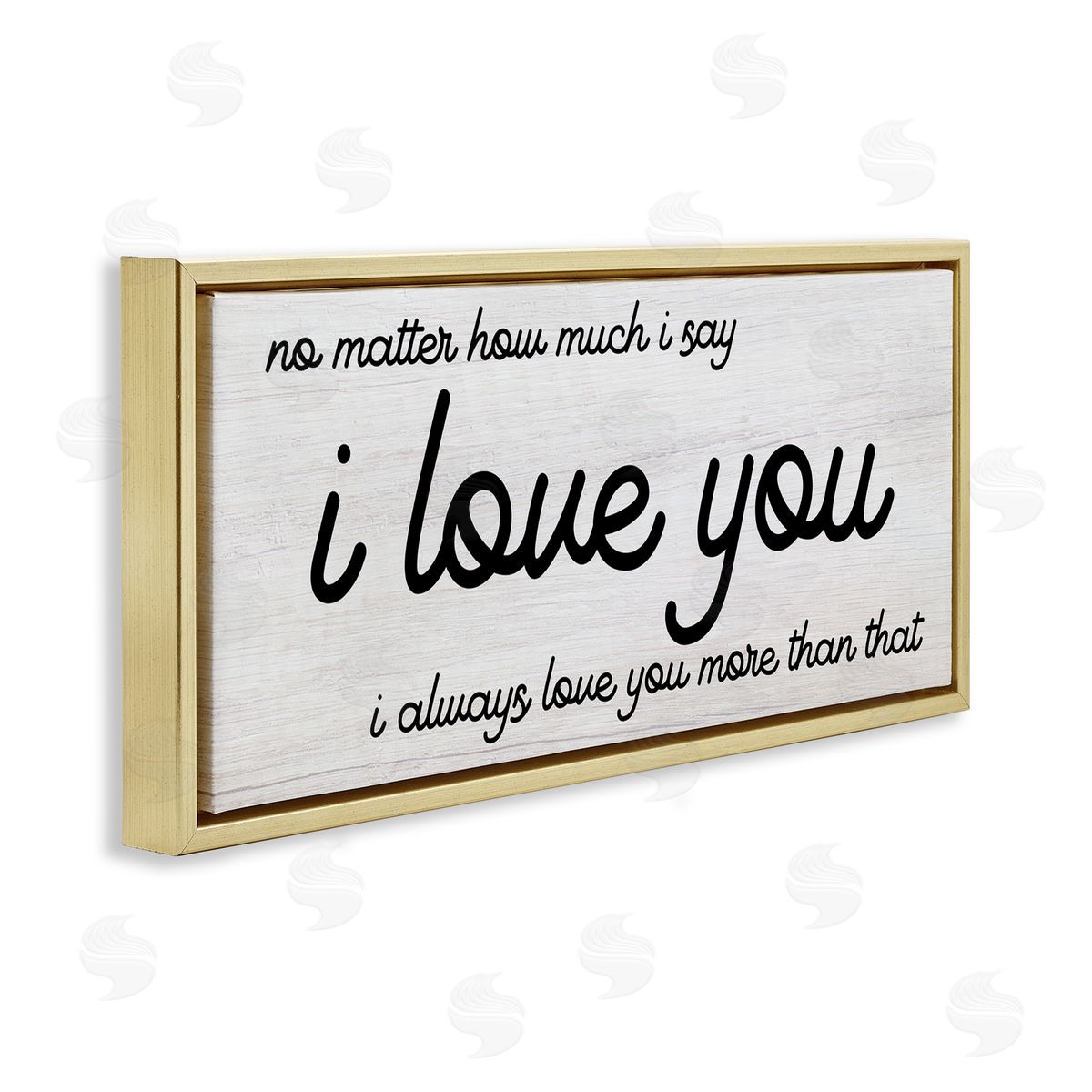Stupell Studio I Love You More Romantic Gold Floating Frame Canvas Wall Art Print