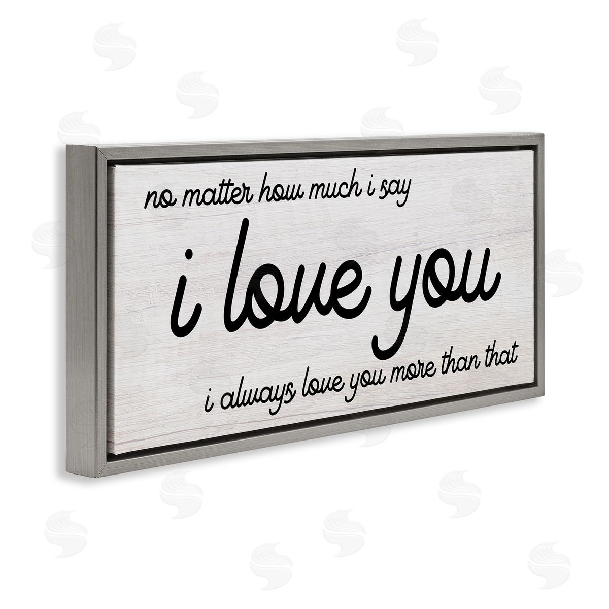 Stupell Studio I Love You More Romantic Gray Floating Frame Canvas Wall Art Print