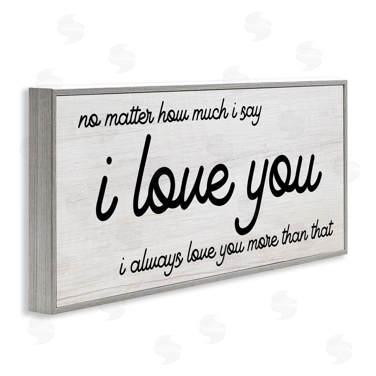 Stupell Studio I Love You More Romantic Gray Framed Glicee Wall Art Print