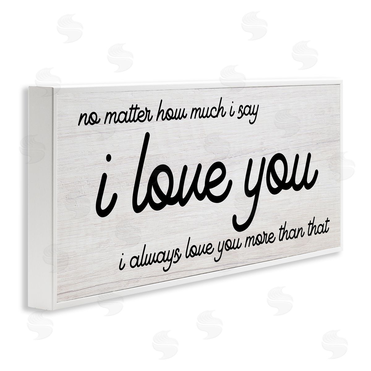 Stupell Studio I Love You More Romantic White Framed Glicee Wall Art Print