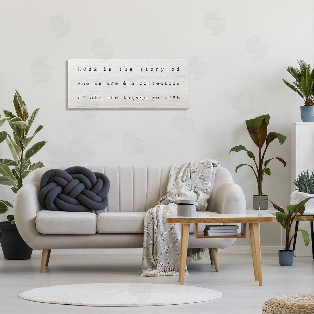 Stupell Studio Home Is Who We Are Phrase Canvas Wall Art in Room
