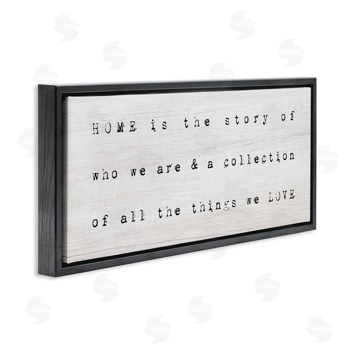 Stupell Studio Home Is Who We Are Phrase Black Floating Frame Canvas Wall Art Print