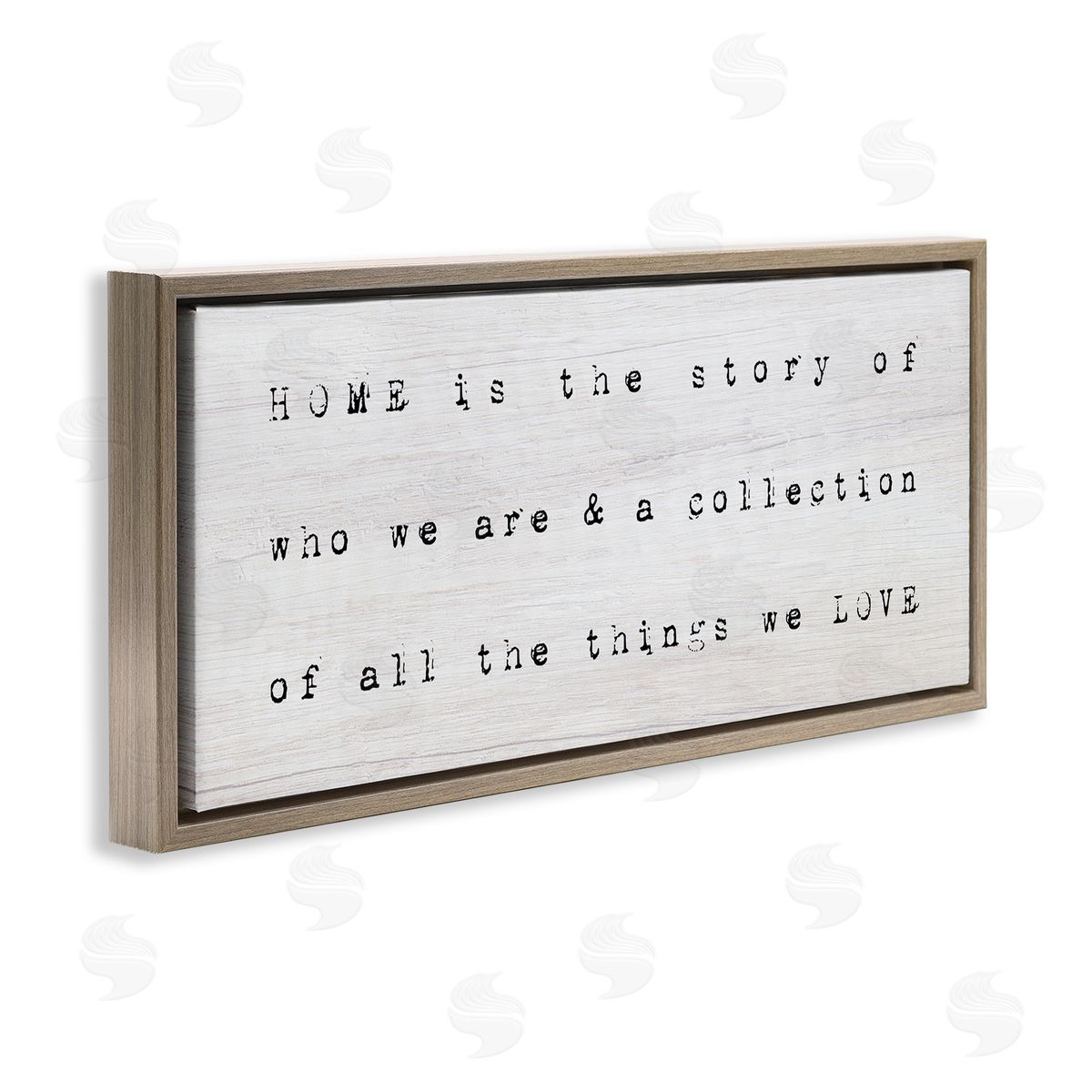 Stupell Studio Home Is Who We Are Phrase Brown Floating Frame Canvas Wall Art Print