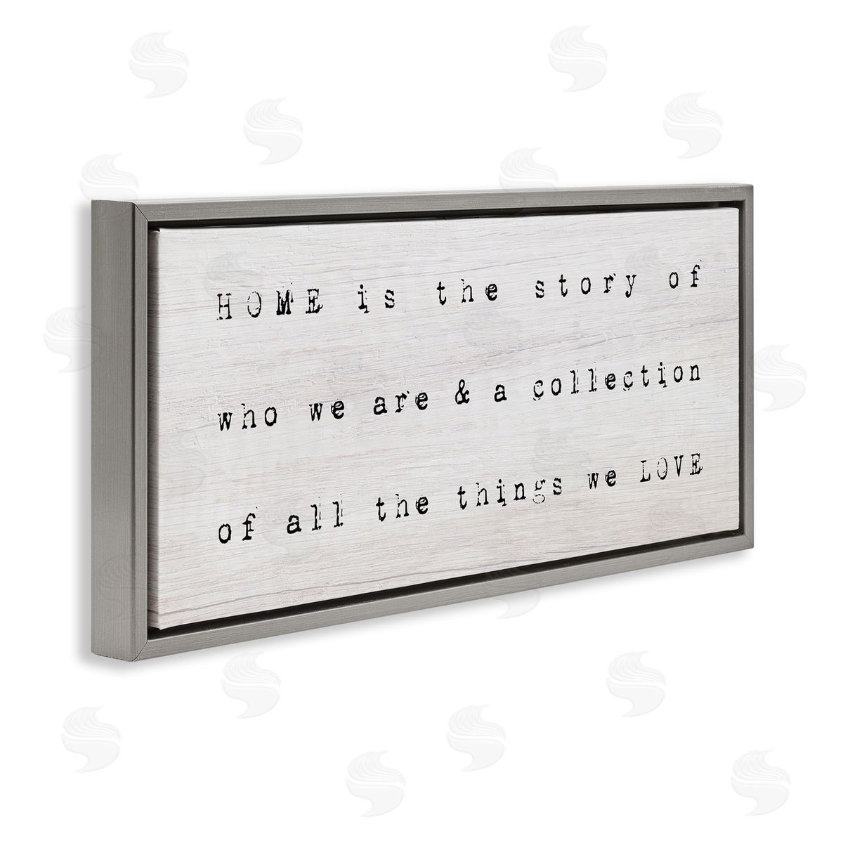 Stupell Studio Home Is Who We Are Phrase Gray Floating Frame Canvas Wall Art Print
