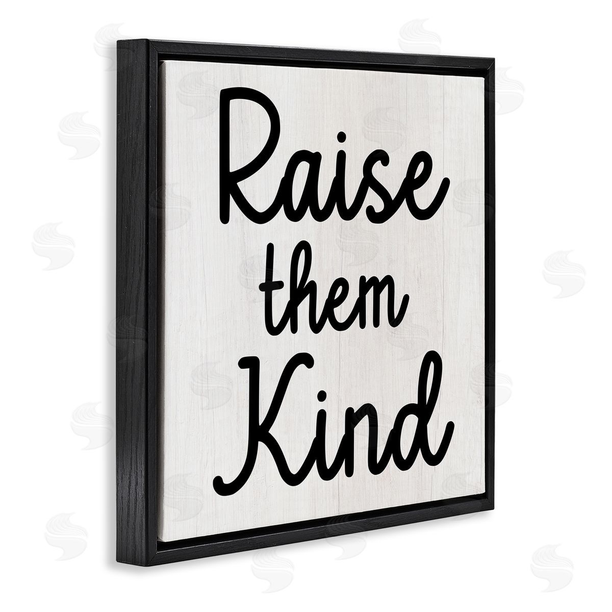 Stupell Studio Raise Them Kind Parenting Phrase Black Floating Frame Canvas Wall Art Print