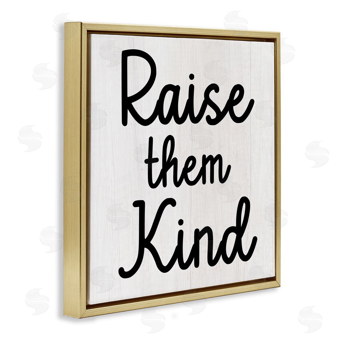 Stupell Studio Raise Them Kind Parenting Phrase Gold Floating Frame Canvas Wall Art Print
