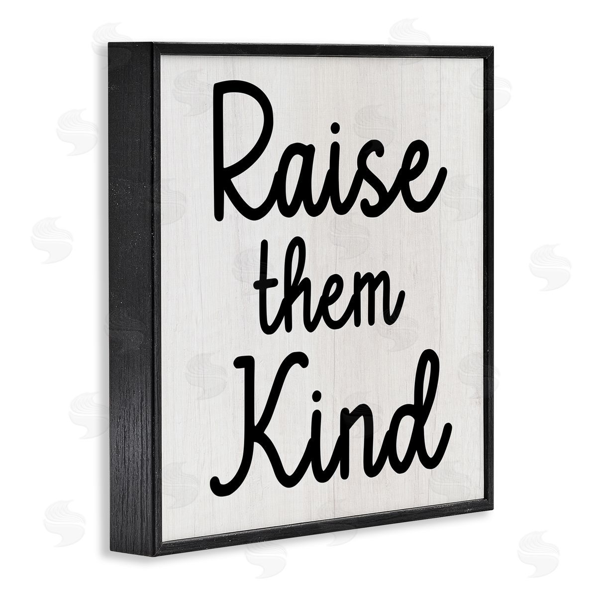 Stupell Studio Raise Them Kind Parenting Phrase Black Framed Glicee Wall Art Print