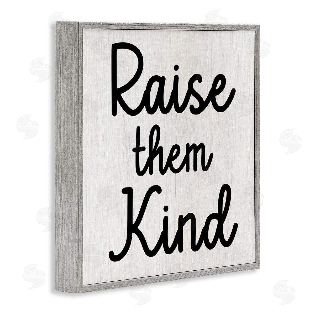 Stupell Studio Raise Them Kind Parenting Phrase Gray Framed Glicee Wall Art Print