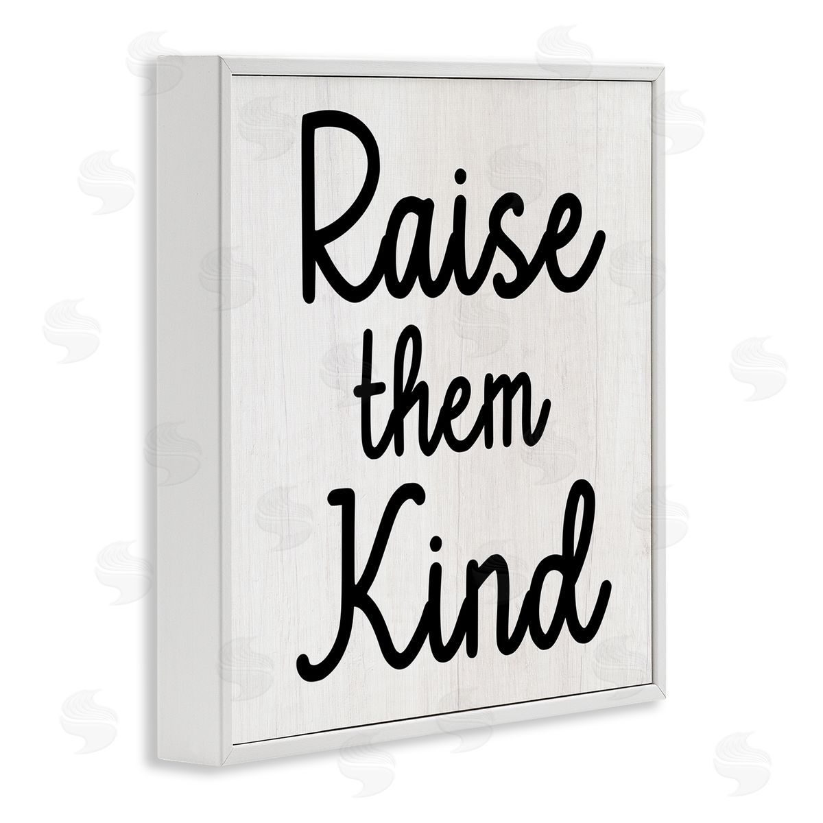 Stupell Studio Raise Them Kind Parenting Phrase White Framed Glicee Wall Art Print