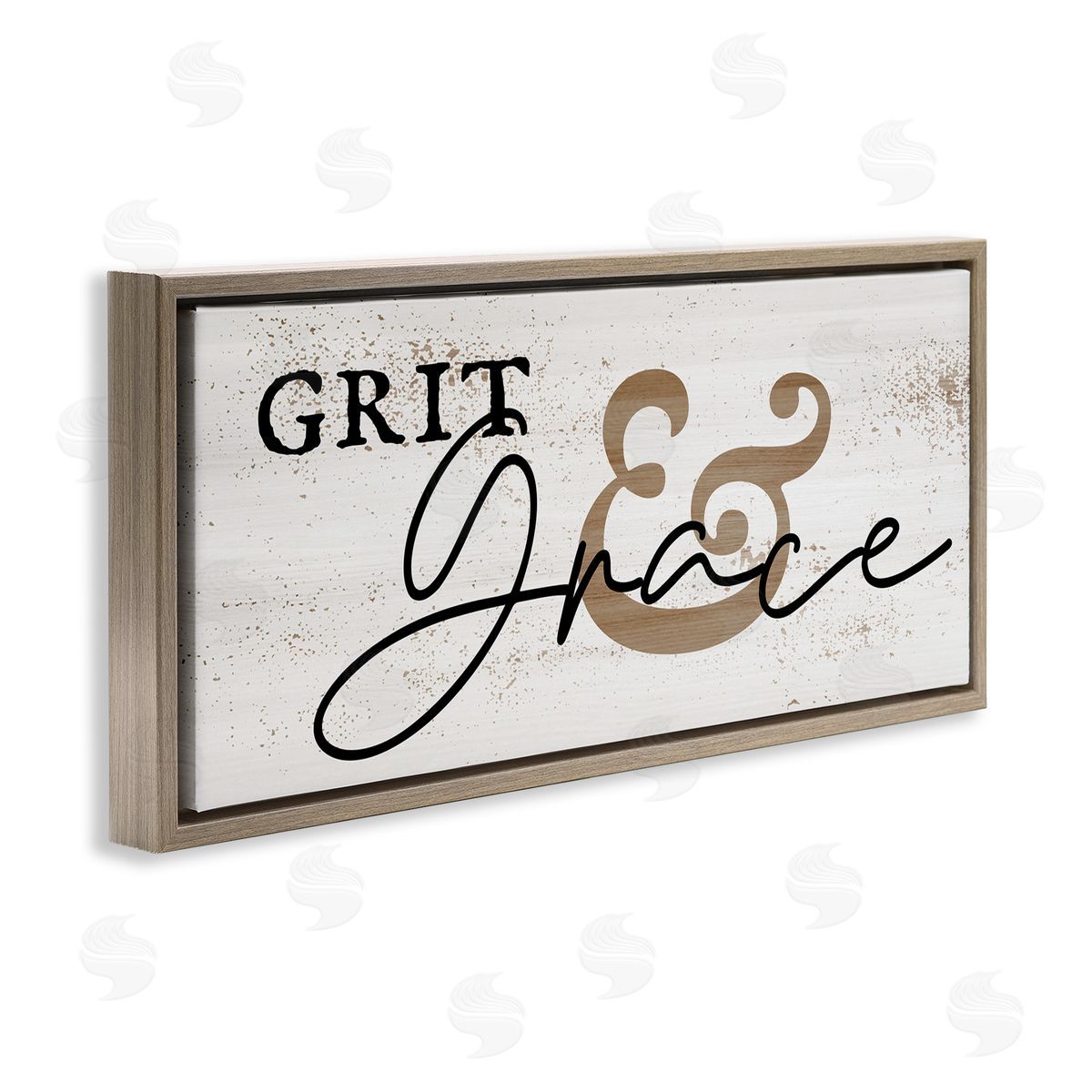 Stupell Studio Grit & Grace Southern Charm Brown Floating Frame Canvas Wall Art Print