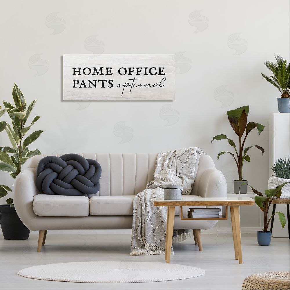 Stupell Studio Home Office Pants Optional Funny Canvas Wall Art in Room