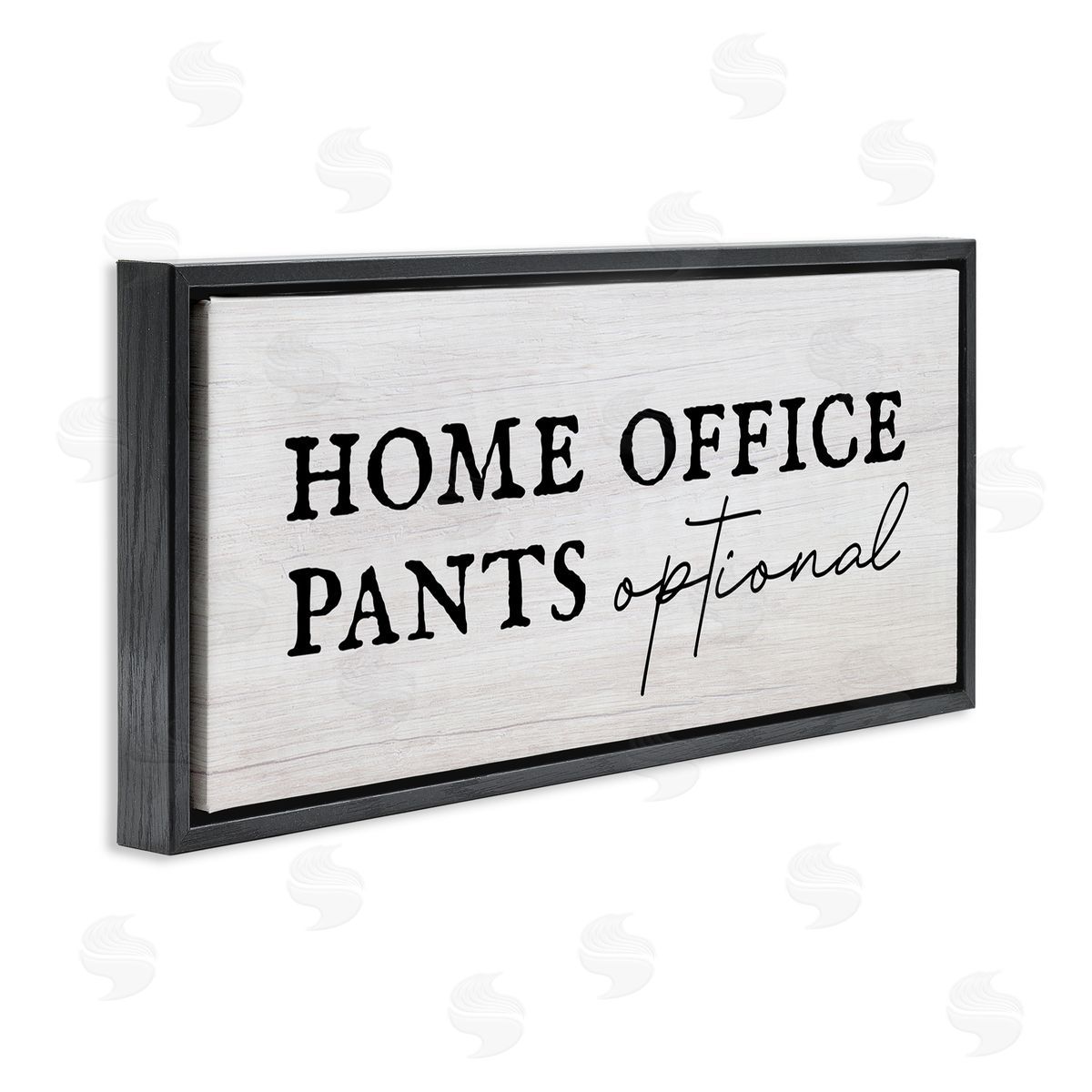 Stupell Studio Home Office Pants Optional Funny Black Floating Frame Canvas Wall Art Print