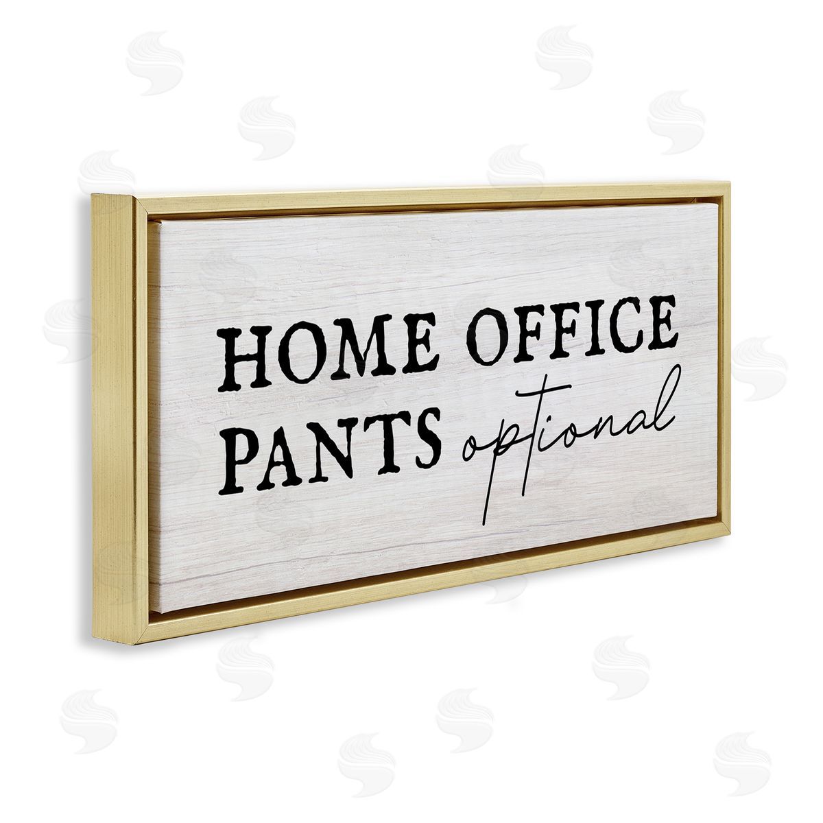 Stupell Studio Home Office Pants Optional Funny Gold Floating Frame Canvas Wall Art Print