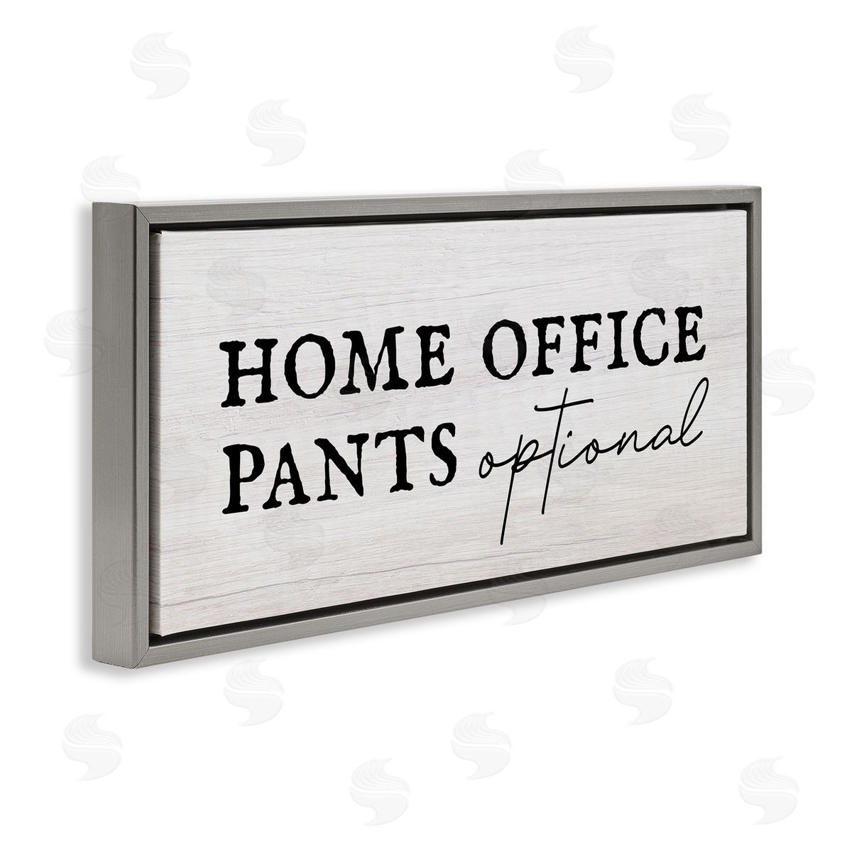 Stupell Studio Home Office Pants Optional Funny Gray Floating Frame Canvas Wall Art Print