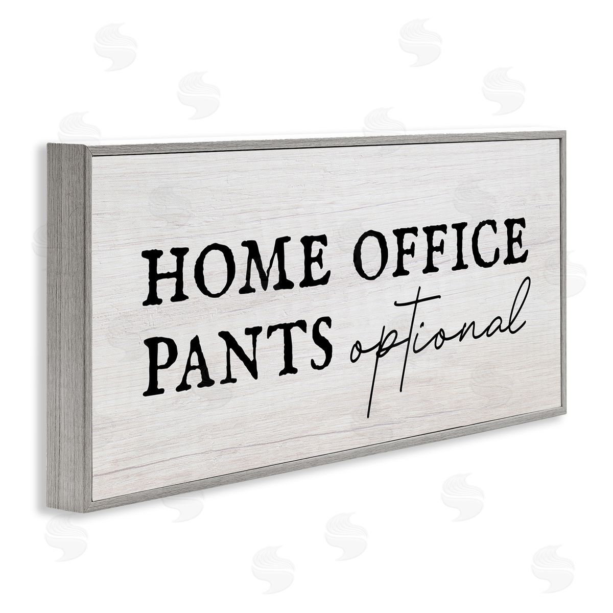 Stupell Studio Home Office Pants Optional Funny Gray Framed Glicee Wall Art Print