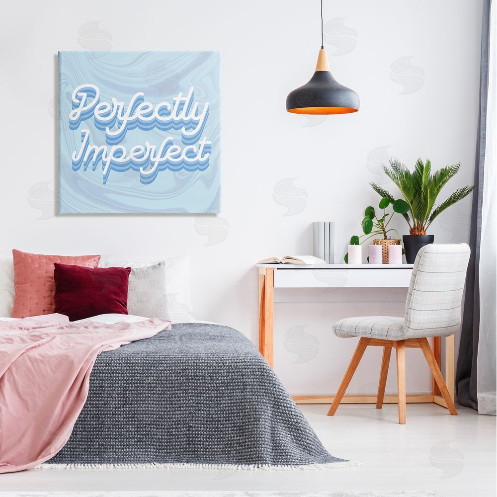 Stupell Studio Perfectly Imperfect Phrase Canvas Wall Art in Room